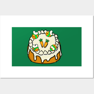 Carrot Cake with Icing Bees Posters and Art